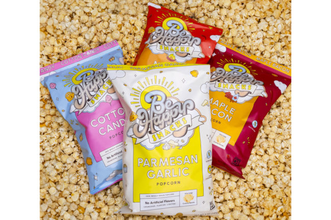 Be Happy popcorn flavors