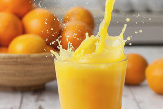 Orange juice splash